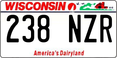 WI license plate 238NZR