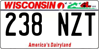 WI license plate 238NZT