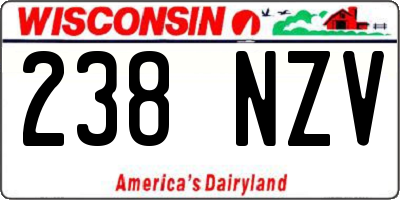 WI license plate 238NZV