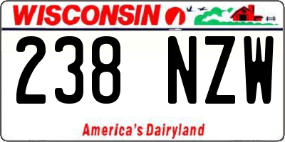 WI license plate 238NZW