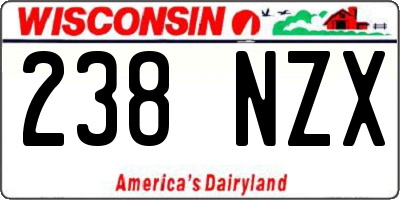WI license plate 238NZX