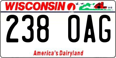 WI license plate 238OAG