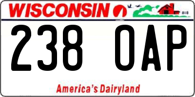 WI license plate 238OAP