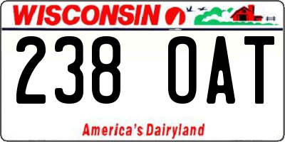 WI license plate 238OAT