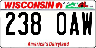 WI license plate 238OAW