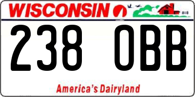 WI license plate 238OBB