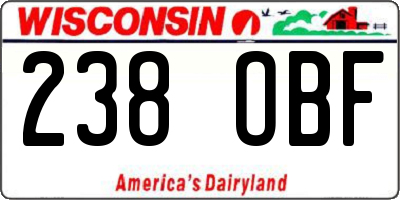 WI license plate 238OBF