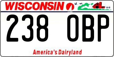 WI license plate 238OBP