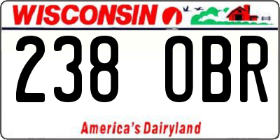 WI license plate 238OBR