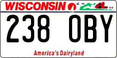 WI license plate 238OBY