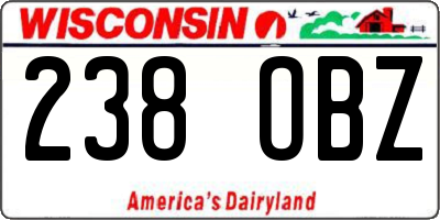 WI license plate 238OBZ