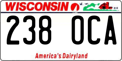WI license plate 238OCA