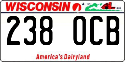 WI license plate 238OCB