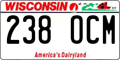 WI license plate 238OCM