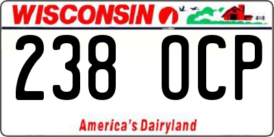 WI license plate 238OCP