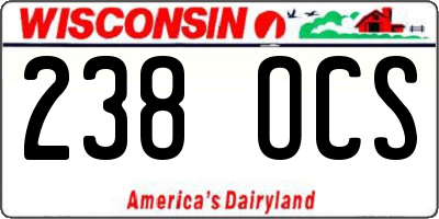 WI license plate 238OCS