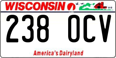 WI license plate 238OCV
