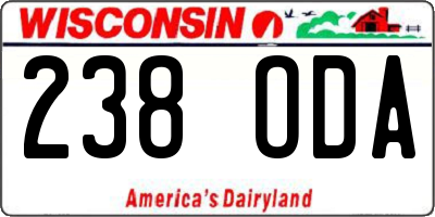 WI license plate 238ODA