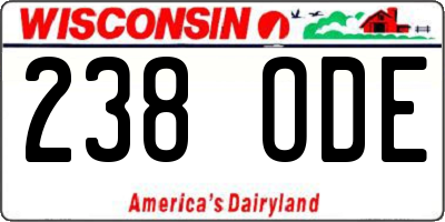 WI license plate 238ODE