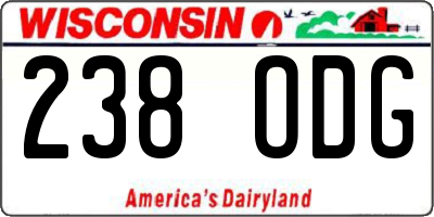 WI license plate 238ODG