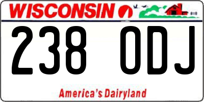 WI license plate 238ODJ