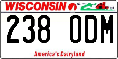 WI license plate 238ODM