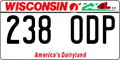 WI license plate 238ODP