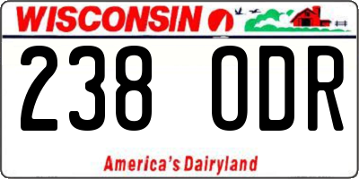 WI license plate 238ODR