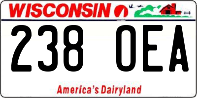 WI license plate 238OEA