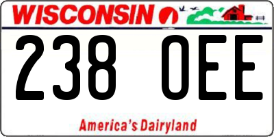 WI license plate 238OEE