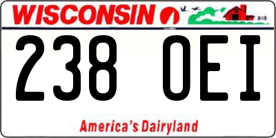 WI license plate 238OEI