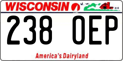 WI license plate 238OEP