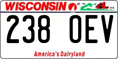 WI license plate 238OEV