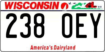 WI license plate 238OEY