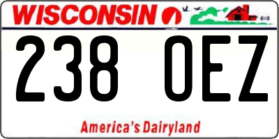 WI license plate 238OEZ