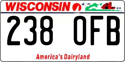 WI license plate 238OFB