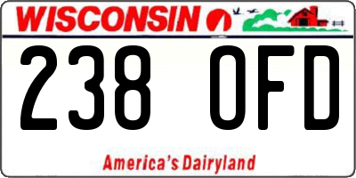 WI license plate 238OFD