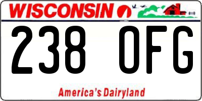 WI license plate 238OFG