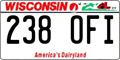 WI license plate 238OFI