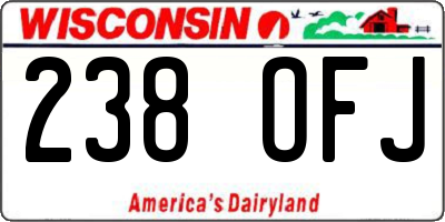 WI license plate 238OFJ