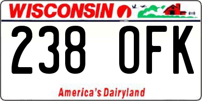 WI license plate 238OFK
