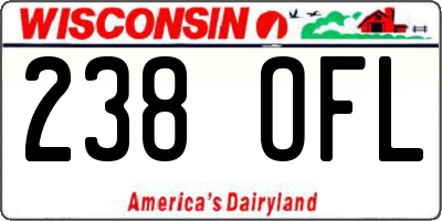 WI license plate 238OFL
