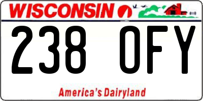 WI license plate 238OFY