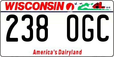 WI license plate 238OGC
