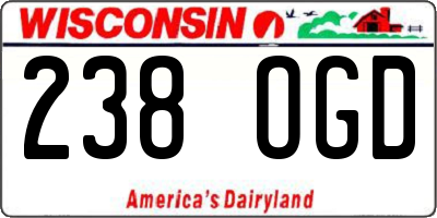 WI license plate 238OGD