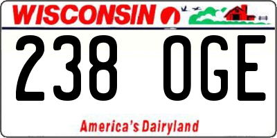 WI license plate 238OGE