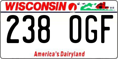 WI license plate 238OGF