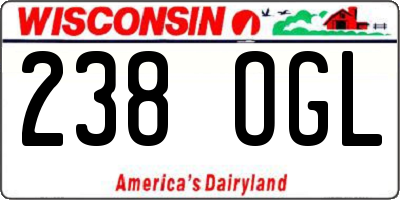 WI license plate 238OGL