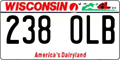 WI license plate 238OLB