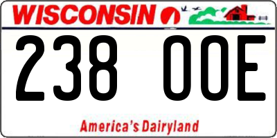 WI license plate 238OOE